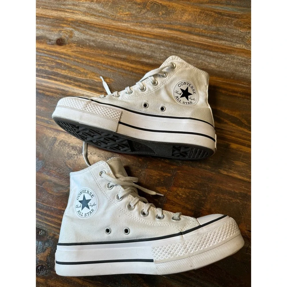 Converse Chuck Taylor All Star Lift Platform High Top White Sneakers 560846F 6.5 - Picture 7 of 9